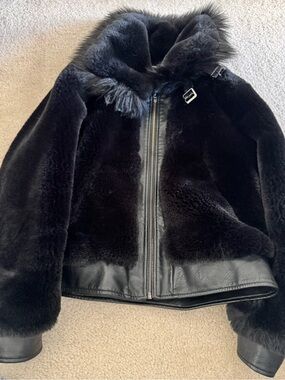 Blank NYC Black Jacket with Deep Wine Lining